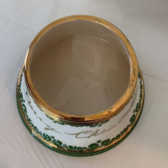 Christmas Holiday Tree In Handcrafted Marilyn 1983 Gold Vase 8 X 16 Inches Tall - Picture 6 of 12